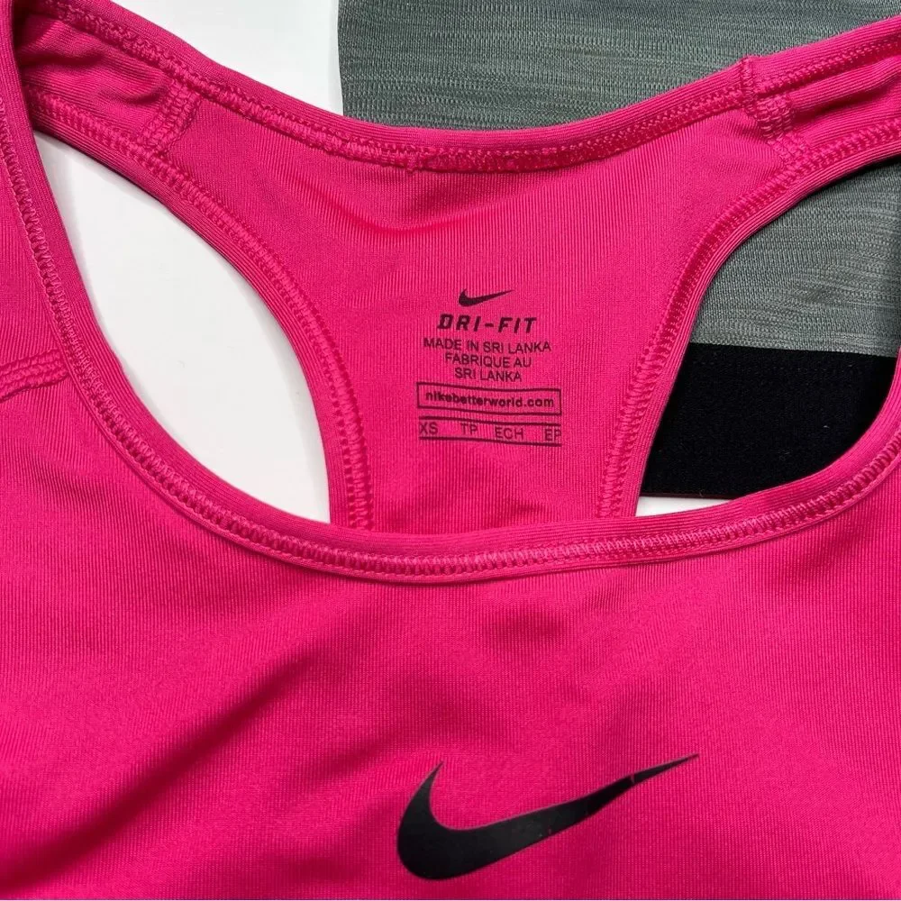Nike Pink and Gray Unlined Sports Bra Bundle XS